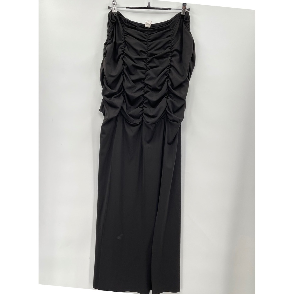 Halara Black Ruched Maxi‎ Skirt Elastic Waist XL